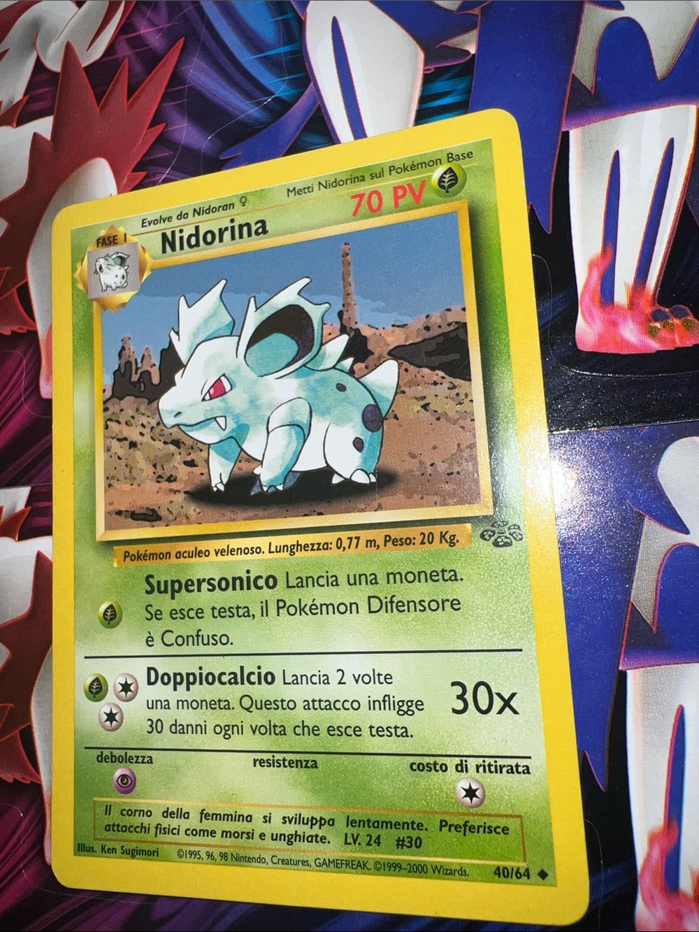 Pokemon Nidorina Card - Yellow Green Blue